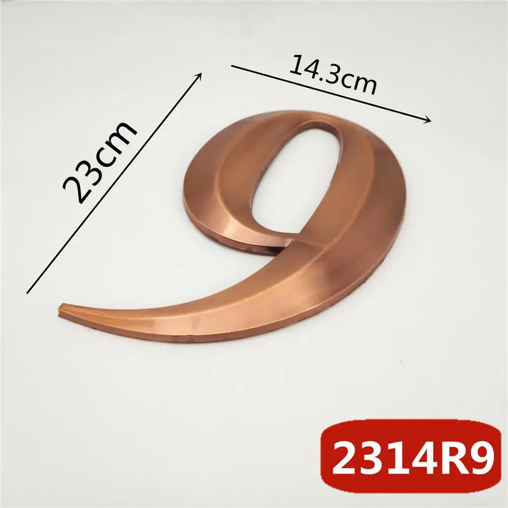 9 23cm Big Size 3D Digits Door Numeral Plate Plaque Sign Sticker With Self-adhesiv for door waterproof Plastic House Number - Цвет: 9