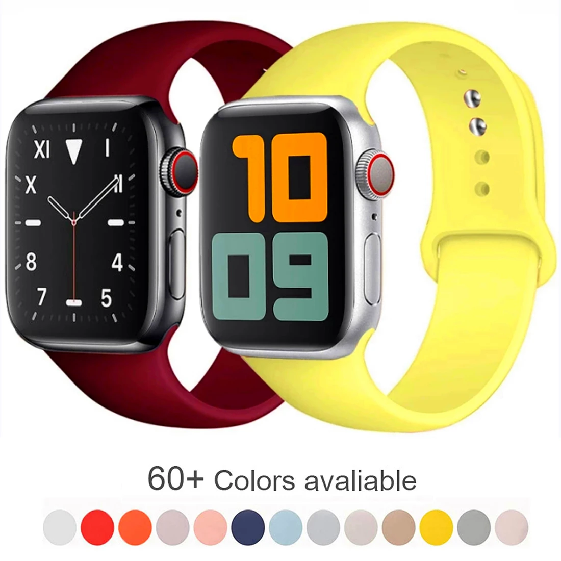 

Силиконовый ремешок для Apple watch band 45 мм 44 мм 42 мм, браслет для iWatch 41 мм 40 мм 38 мм, correa apple watch Series 6 5 3 SE 7