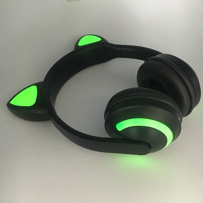 Светодиодные кошачьи уши, семь цветов, Bluetooth наушники, персональные модные подарочные наушники, люминесцентные наушники, наушники аниме для мобильного телефона