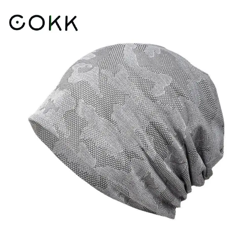 COKK Beanie Men Women Thin Hat Camouflage Mesh Breathable Elastic Soft Running Sports Outdoor Bonnet Cap New 2022 Hot