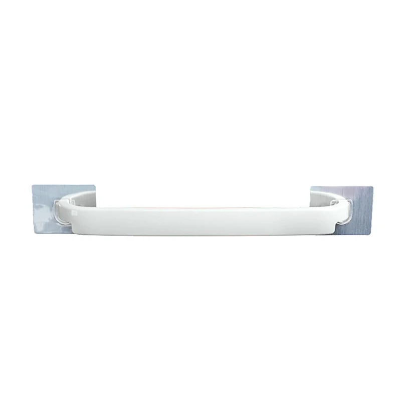 Белый Bathroom Towel Hanger Plastic Towel Holder Bath Kitchen Hotel Self Adhesive Hanging Rail Bathroom Supplies Rod Organiser Rack - Цвет: Белый