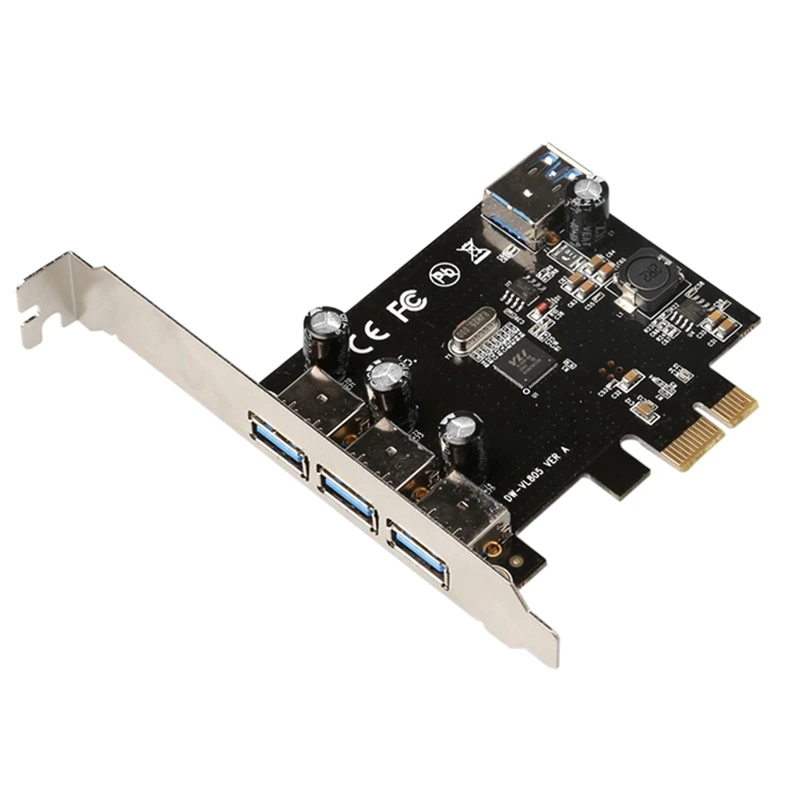 

Плата расширения на 4 порта USB 2,0 PCI Express, карта адаптера, карта настольного концентратора