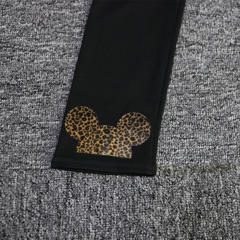 Женские леопардовые штаны для йоги спортивные Леггинсы с Микки-Маусом бега и