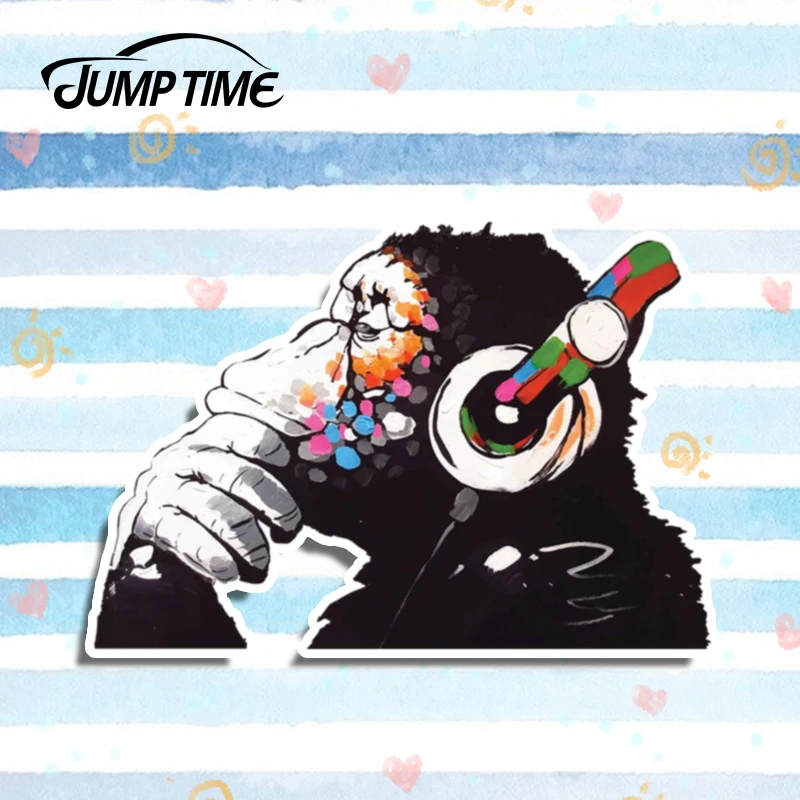 Время скачка 13 см x 9 Banksy Thinker наушники в виде обезьяны забавные автомобильные