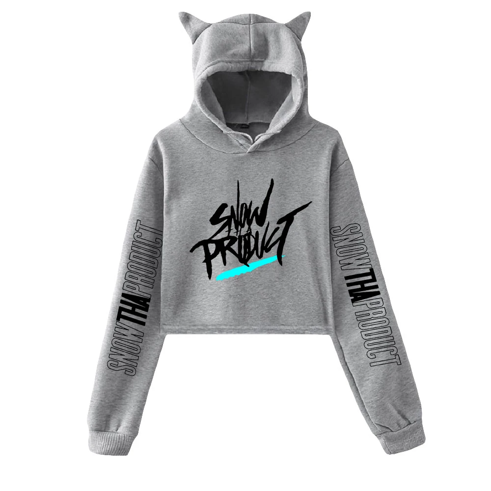 

Новинка весеннего сезона, популярная хлопковая толстовка Snow Tha с милыми кошачьими ушками, повседневный Универсальный пуловер, толстовка, уд...