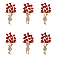 6pcs valentines day series rose flower napkin button napkin ring napkin ring