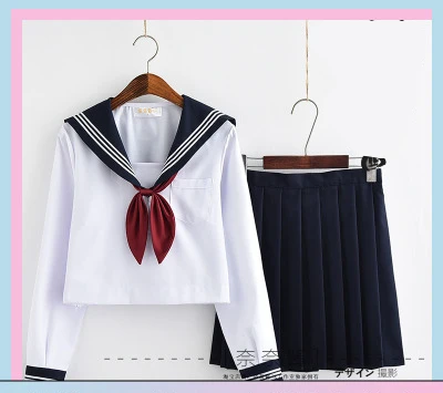 Классический белый матросский костюм Jk школьная форма милое Повседневное платье