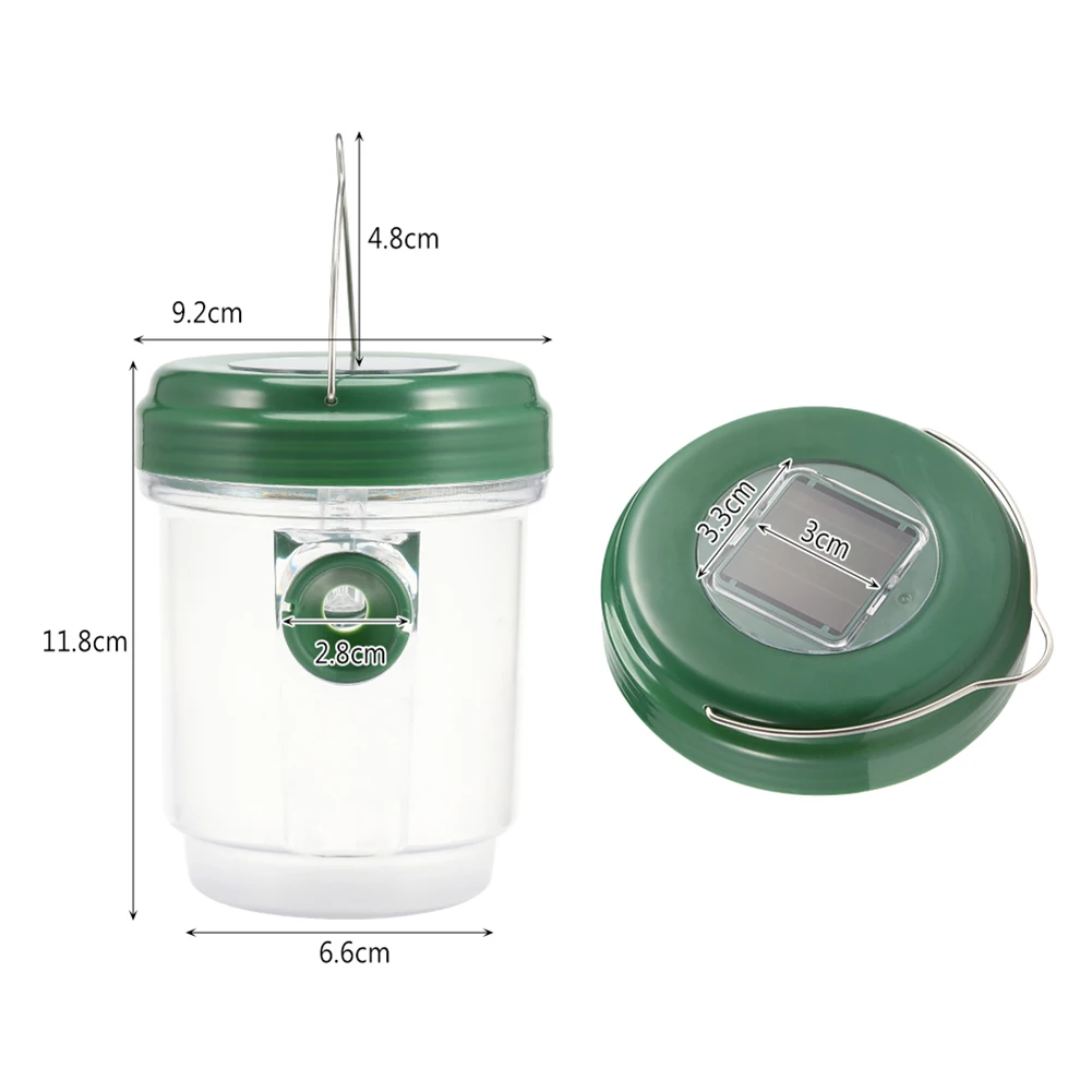 

Outdoor Orchard Non-toxic Waterproof Insect Killer Pest Bugs Repellent Wasp Trap Fruit Fly Capture Solar Powered LED Lamp
