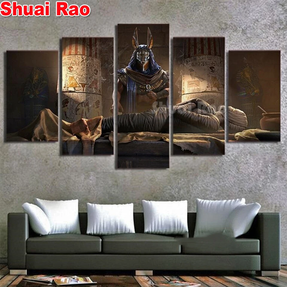 

5 pcs 5D Crystal Crafts Diamond Painting Mosaic Egypt Mummy 3D Square diy diamond embroidery icons Pattern Movie picture decor