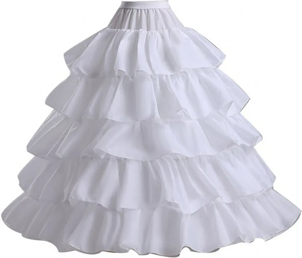 

Свадебная Нижняя юбка для невесты, косплевечерние, обручи из кринолина, комбинации с большой талией, 4 обруча с 5 оборками