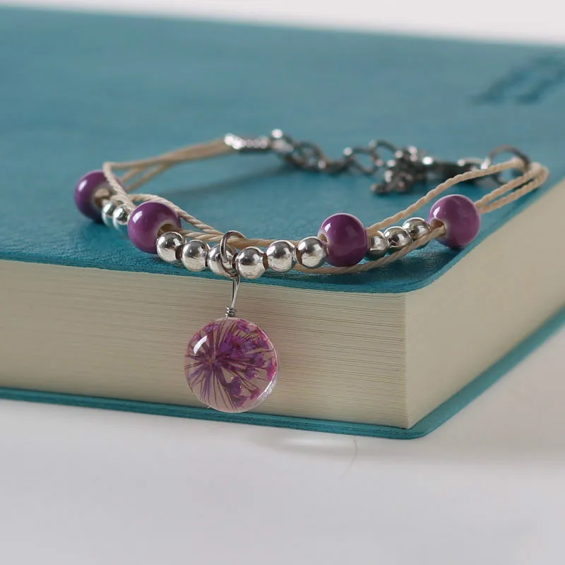 Браслет из натурального белого хрустального камня многоцветный вечный Цветок