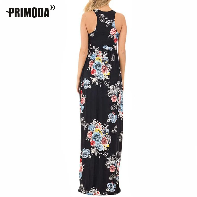 Женское богемное длинное платье макси с цветочным принтом летний женский