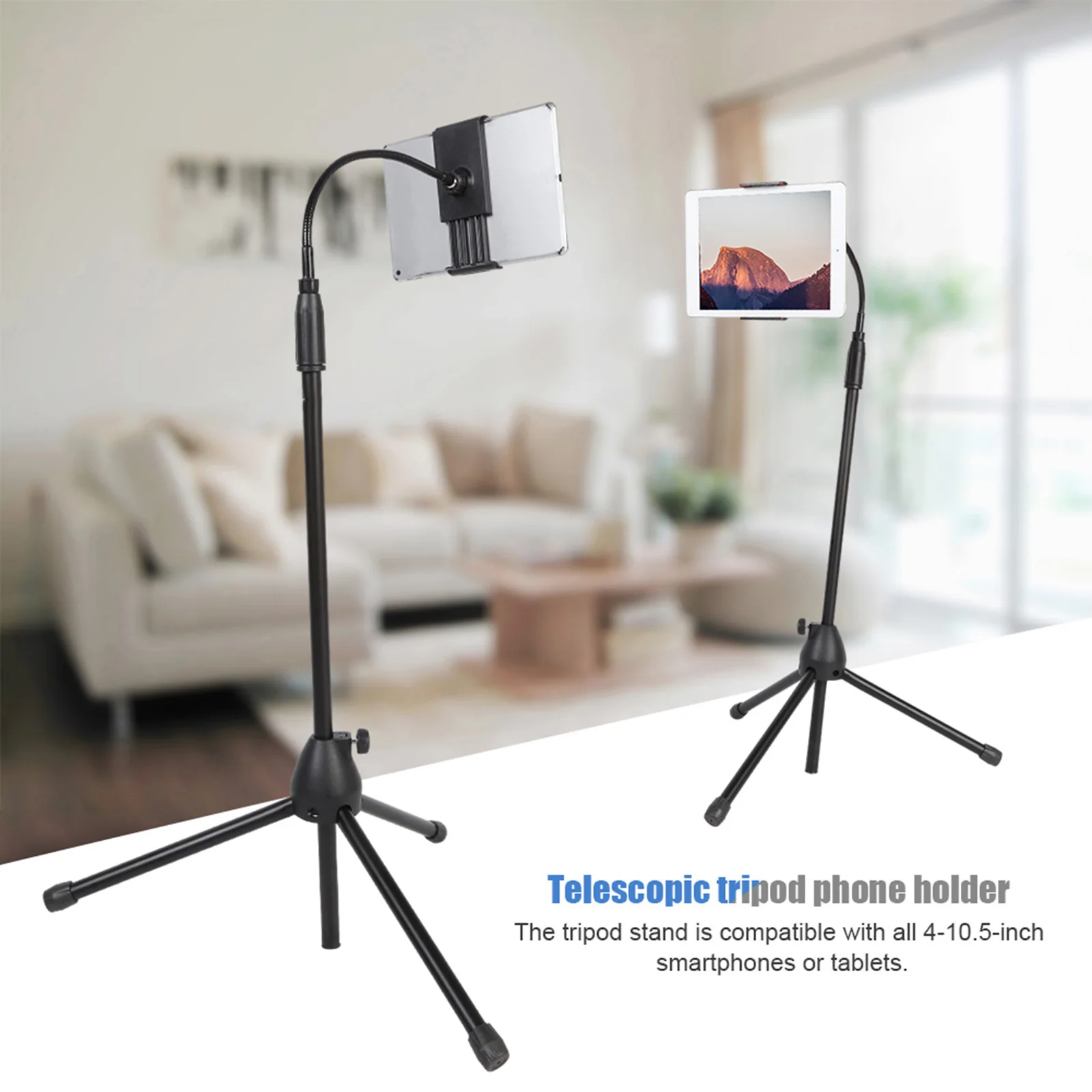 Floor Stand Adjustable Tripod Stand Holder Bracket for 4-10.5-inch Smartphones Tablets | Электроника