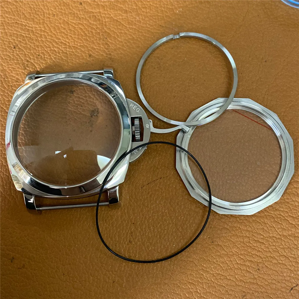 

47mm PAM Polished 316L Stainless Steel Watch Case for ETA 6497/6498 Watch Movement Shell Cover for 917/918 Movement Repair Parts