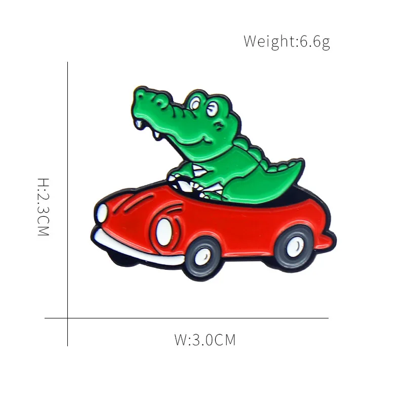 Забавные эмалированные булавки под крокодила заказ красная наклейка кожу значок
