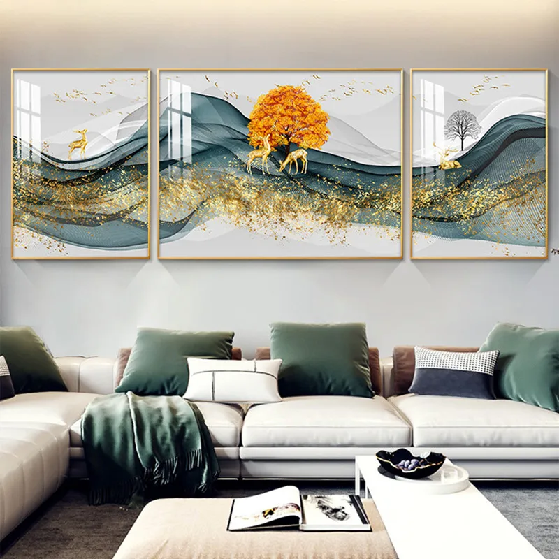 

Abstract Wall Art Sofa Background for Living Room Animal Design Waterproof Ink Decorative Picture 3pcs No Frame Home Decoration