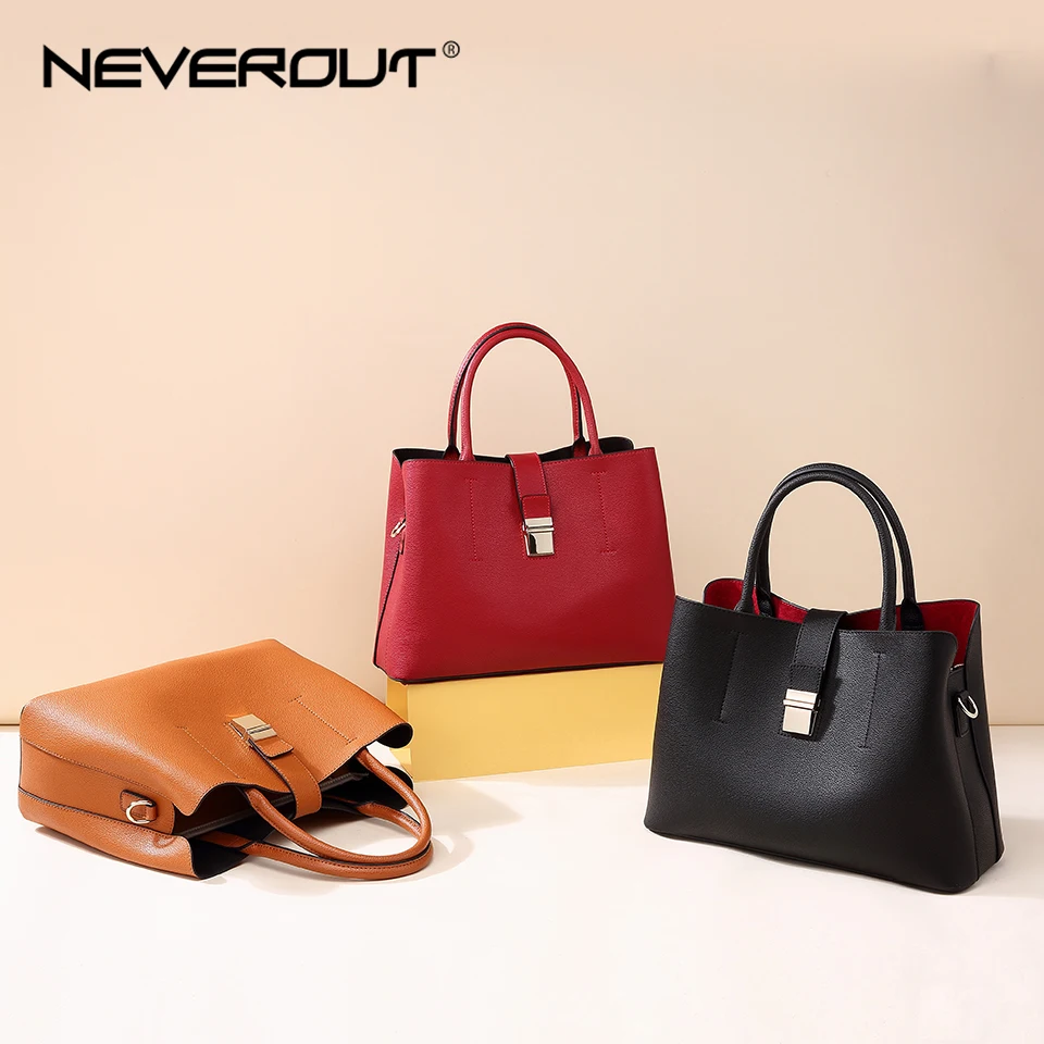 Женская сумка тоут NEVEROUT большая через плечо с верхней ручкой на молнии и застежке