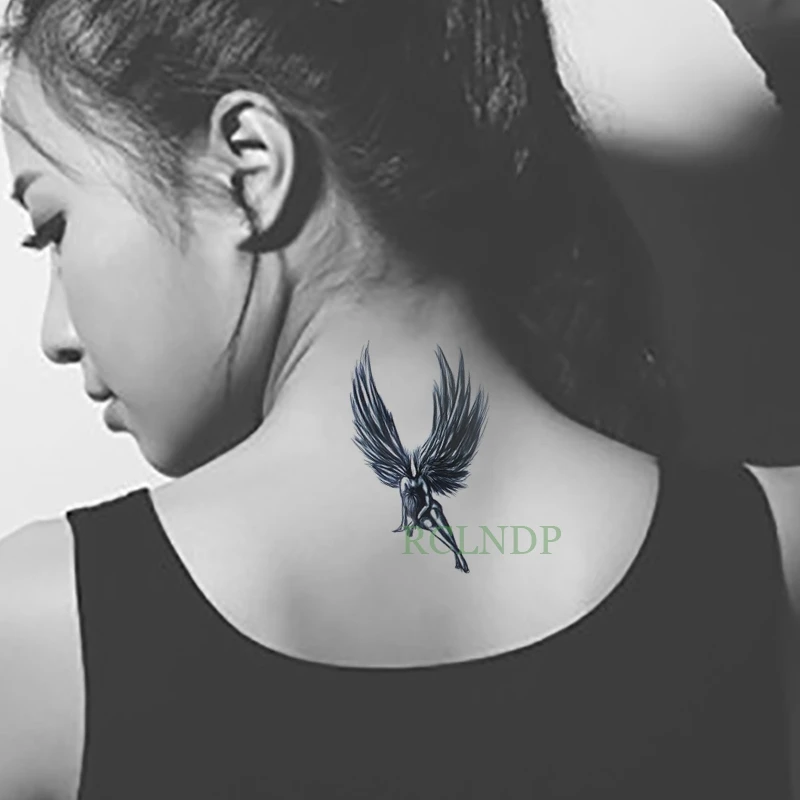 Водостойкая Временная тату наклейка на ногу Запястье лодыжки ангел гениальные