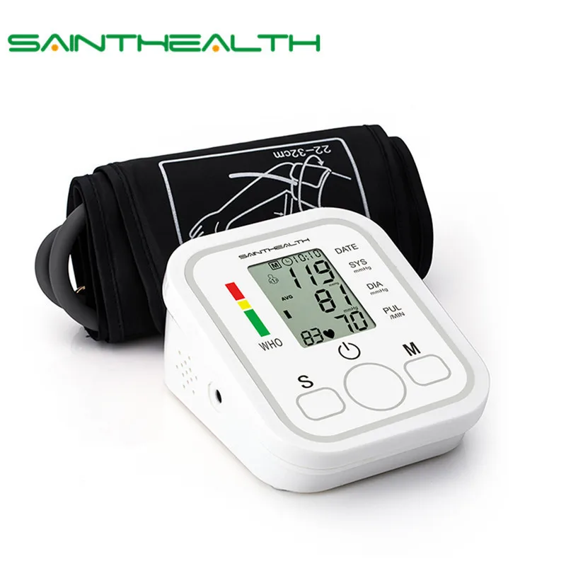 Saint Health Автоматический цифровой верхний монитор артериального давления на руку пульсометр измеритель пульса тонометр Сфигмоманометры пульсометр