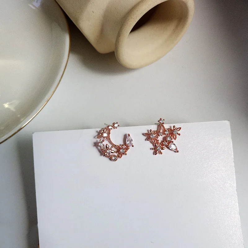 S925 needle новые асимметричные серьги-капельки для женщин модные нежные циркониевые красивые серьги-гвоздики ювелирные изделия серьги Подарки