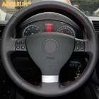 AOSRRUN автомобильные аксессуары, кожа Чехлы рулевого колеса автомобиля для Volkswagen Golf 5 Mk5 VW Passat B6 Jetta 5 Mk5 Tiguan 2007-2011