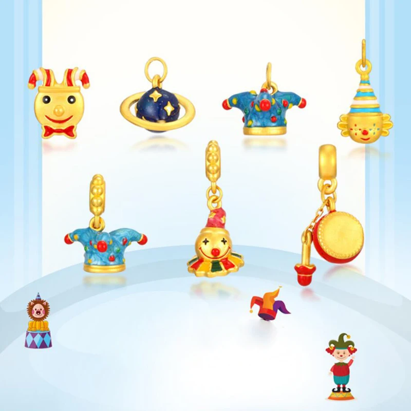 

KOFSAC Latest Bracelets For Women Jewelry Cute Cartoon Circus Gold Color Clown Hat Red Rope Bangle Girl Birthday Present