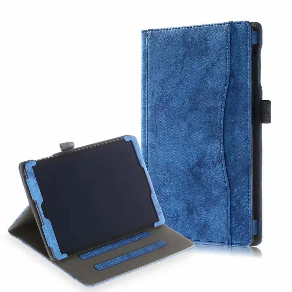 PC-NKQC-DarkBlue Для Samsung galaxy tab a sm-t510 sm-t515 t510 t515 чехол для планшета pu кожаный чехол для galaxy tab a 10," Чехол+ пленка+ ручка - Цвет: PC-NKQC-DarkBlue
