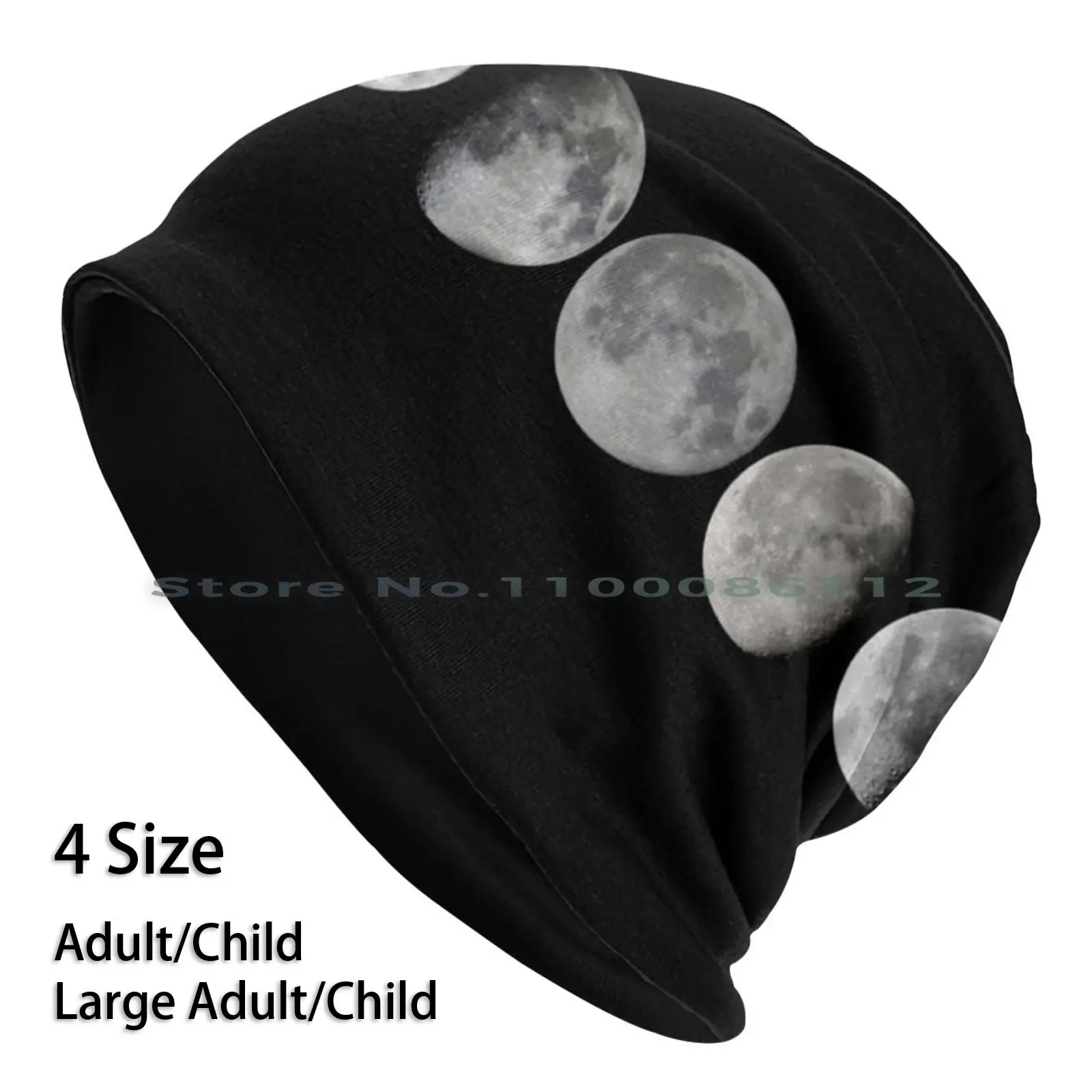 

Phases Of The Moon Mask Beanies Knit Hat Moon Phases Mask Waxing Waning Full Moon Crescent Brimless Knitted Hat Skullcap Gift