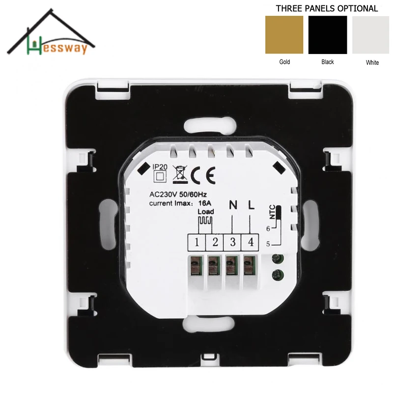 Цифровой термостат для электрического пола 16 А двойной датчик NTC ЕС|Приборы