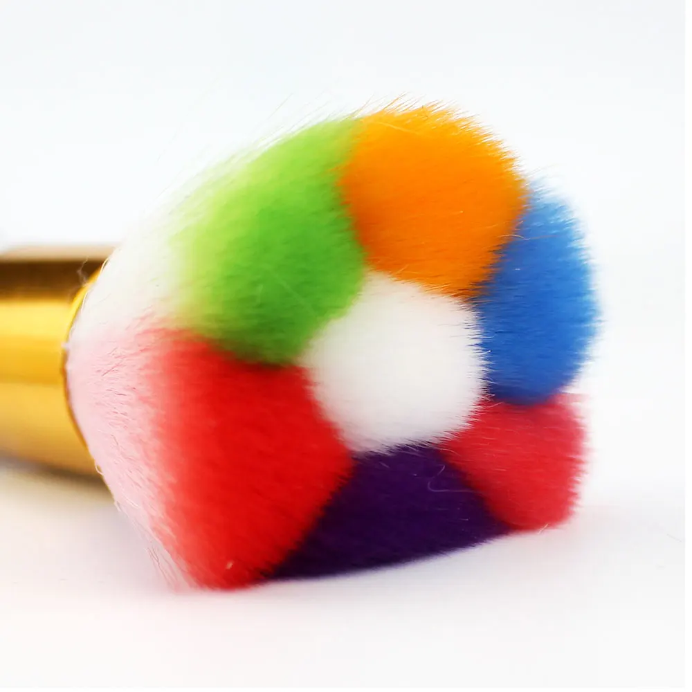 1 Pc Rainbow Cleaners Nail Art Brushes For Dust Collector Nails Professional Equipment Manicure Vacuum Cleaning Brush Tools | Красота и