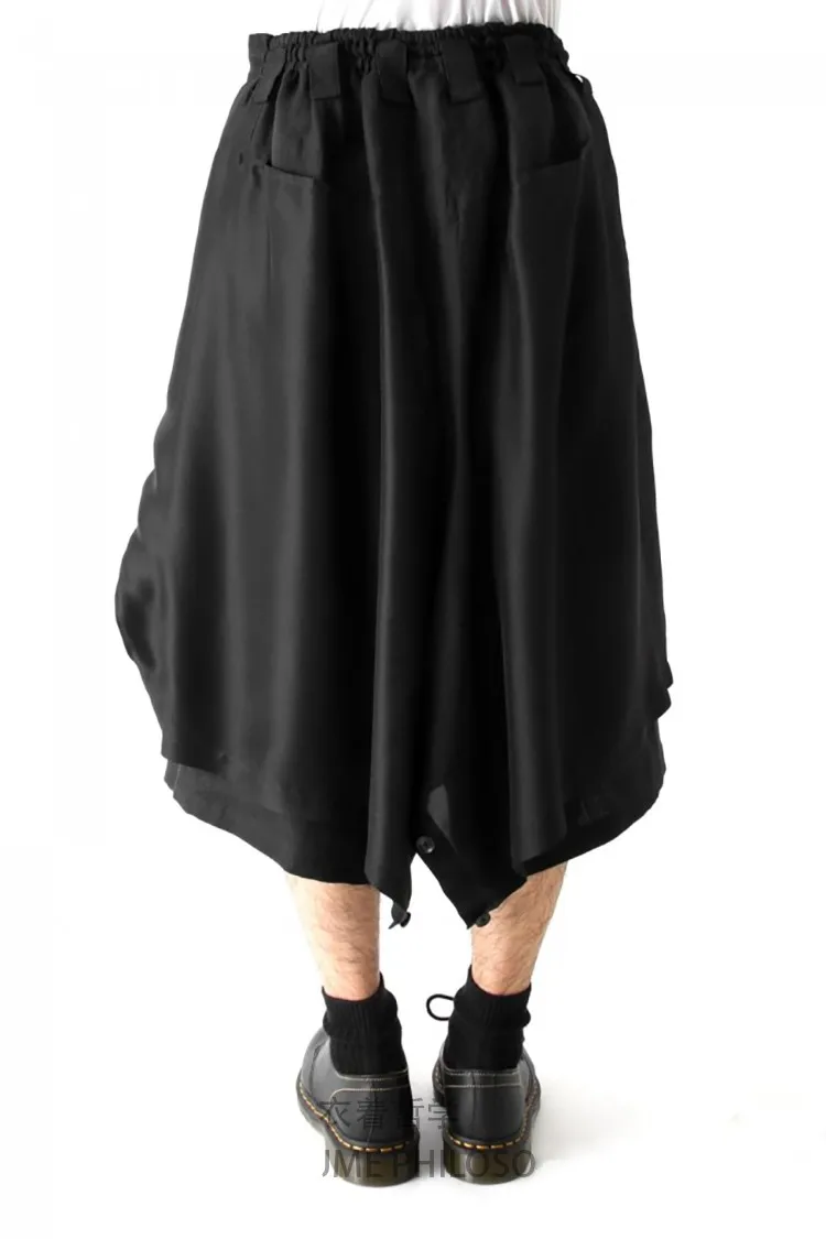 Мужские строченные брюки повседневные укороченные двухслойная строчка