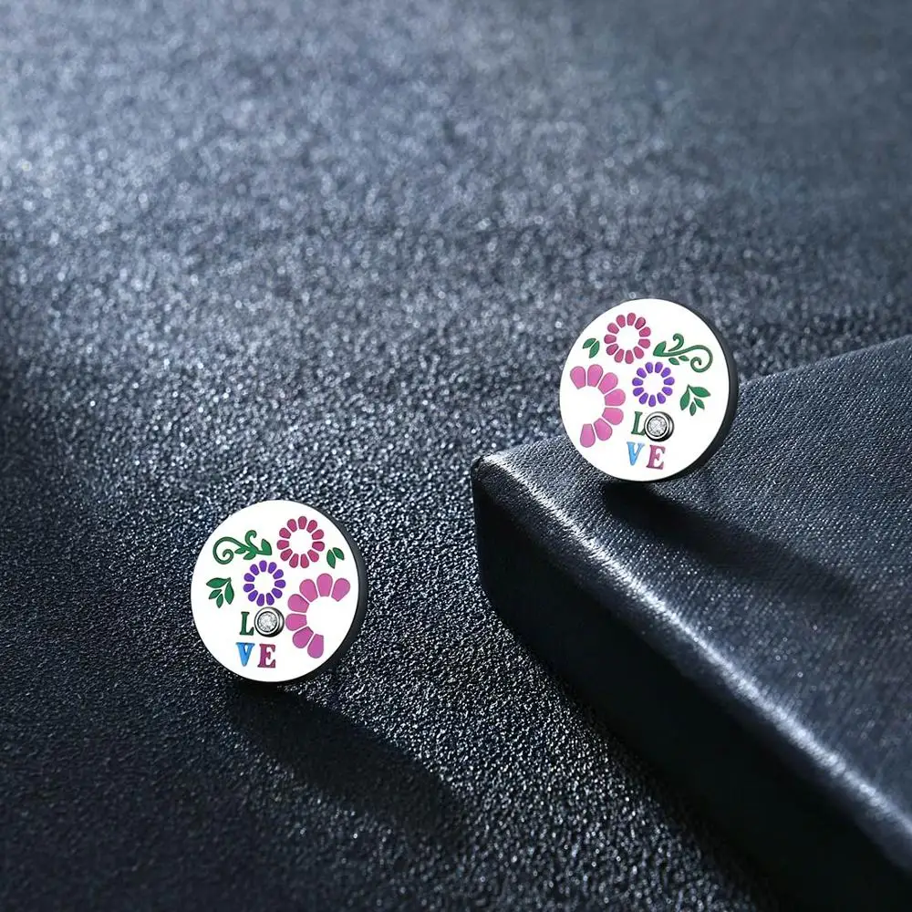 E Jewelry круглые серьги-гвоздики в виде подсолнуха для женщин 316 нержавеющая сталь с