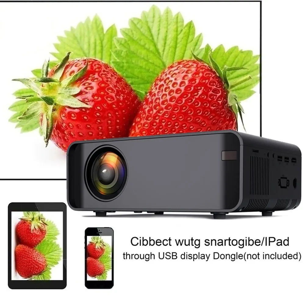 Проектор W80 HD для домашнего кинотеатра HDMI/AV/USB/SD/VGA поддержка звукового кабеля Dolby Wi