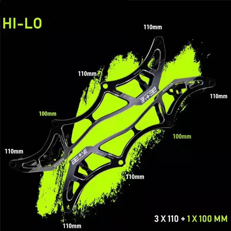 Hi-Lo 4 колеса 3X110 мм+ 1X100 мм роликовые коньки с 195 мм отверстием для крепления Профессиональный BE+ VE Раптор Гоночная рама для катания на коньках
