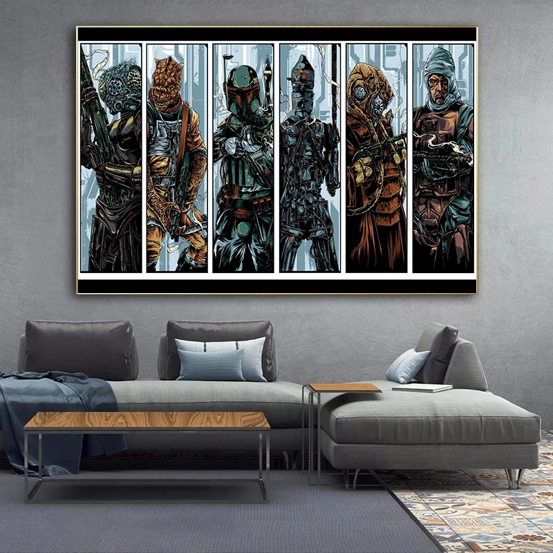 

Star Wars Yoda The Mandalorian Canvas Painting Wall Art Poster Print Anime Movie Nordic Pictures Living Room Home Decor for Kids