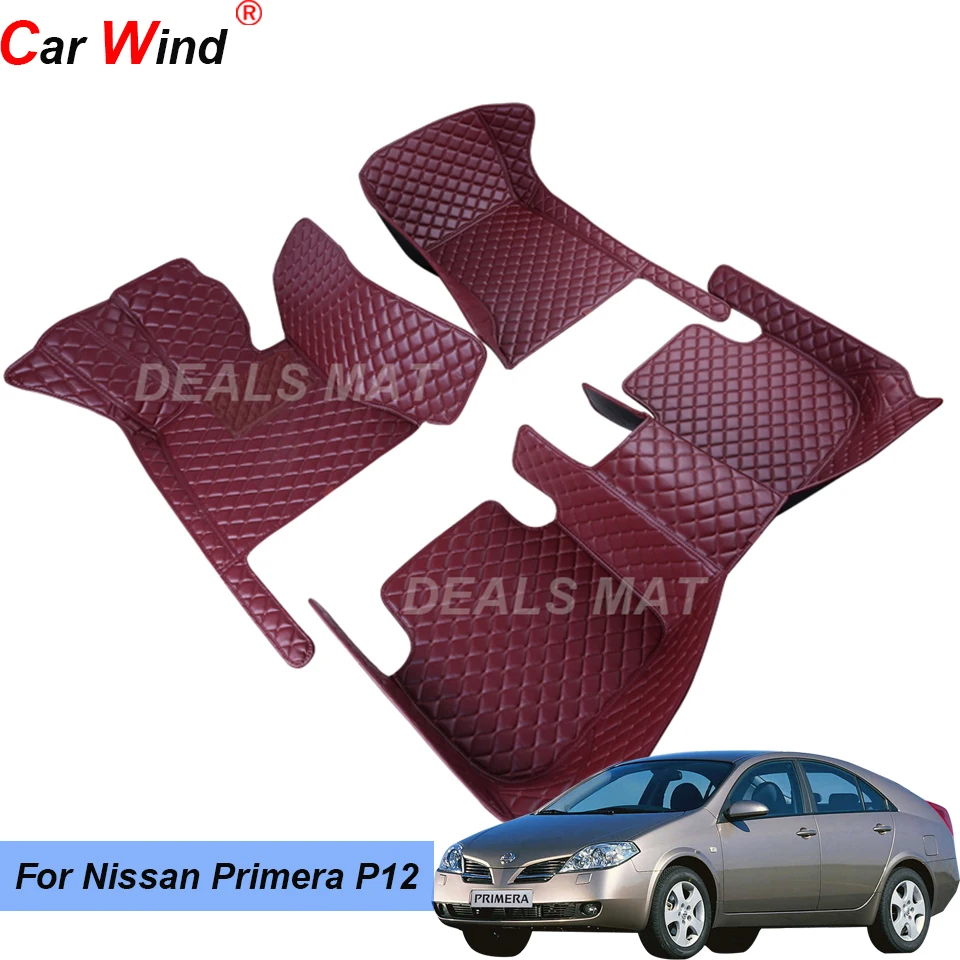 

100% Fit Auto Car Mats With Pockets Floor Carpet Rugs For nissan primera p12 2001 2002 2003 2004 2005 2006 2007 accessories