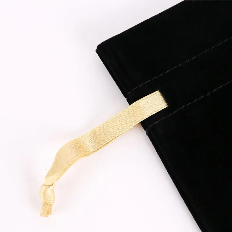 Черная косметичка на шнурке тканевый карман Портативная сумка для хранения