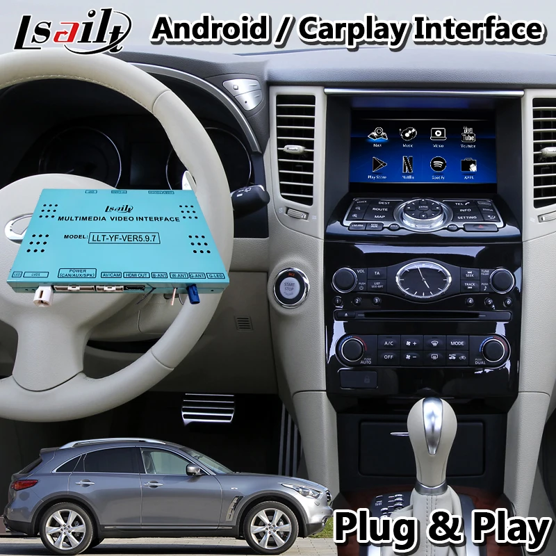 Видеоинтерфейс Lsailt Android Carplay для Infiniti FX37 FX50 FX35 FX30d FX 2008 2013 года GPS навигация