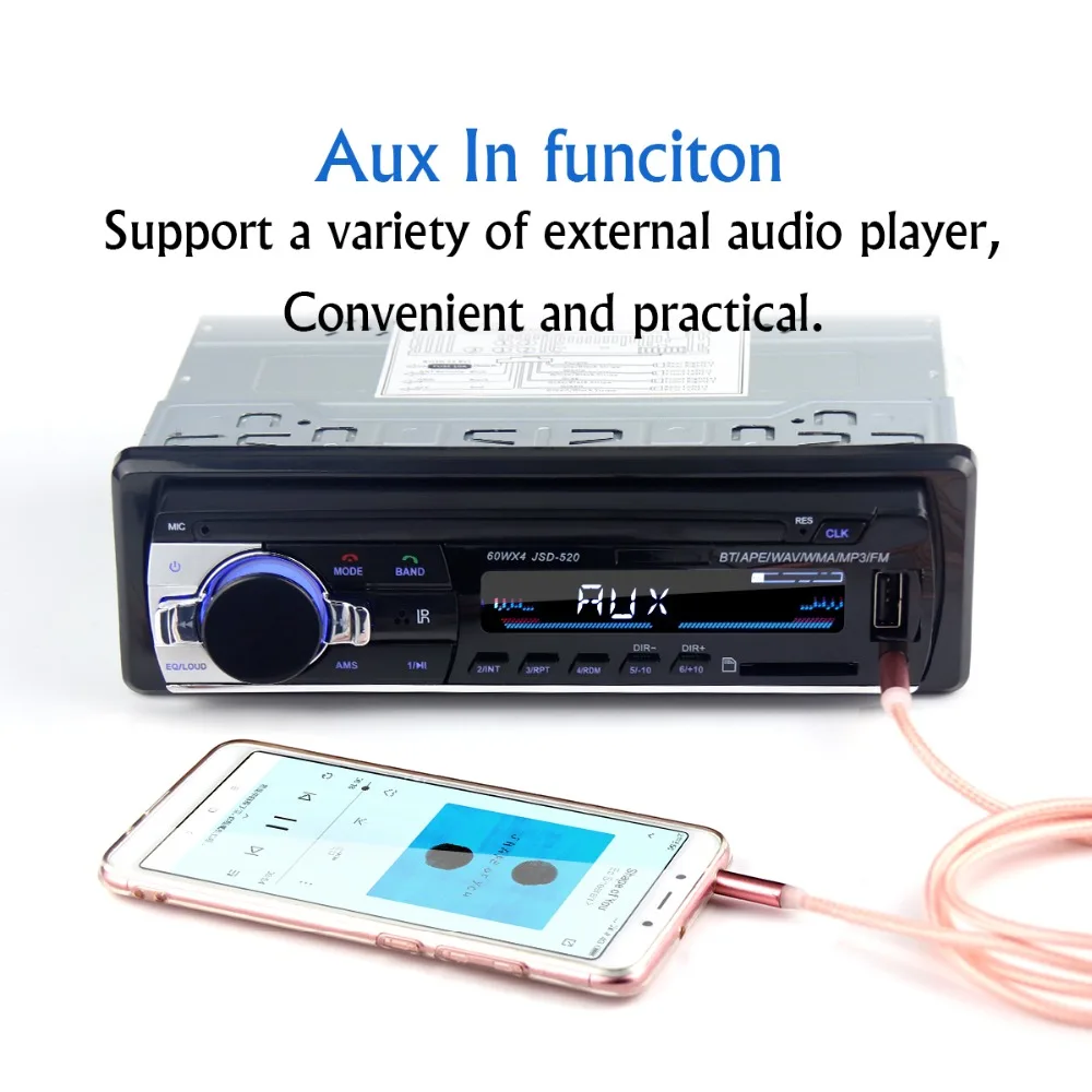 Авторадио 12 В Автомагнитола Bluetooth 1 din автомобильный стерео плеер телефон AUX-IN MP3 FM/USB/Радио пульт дистанционного управления для телефона автомобильный аудио