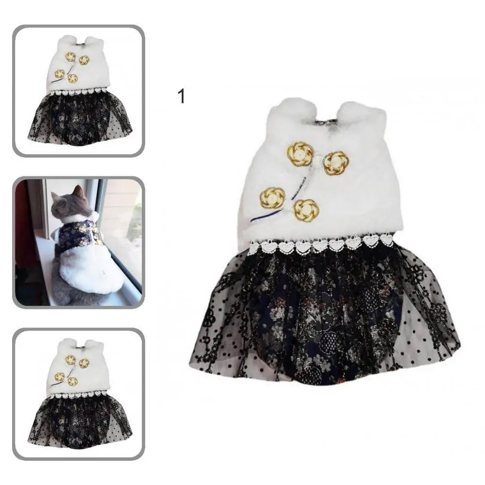 

Snap Button Stylish Pet Dog Cats Vest Dress Outfit Soft Texture Pet Dress Adorable for Autumn