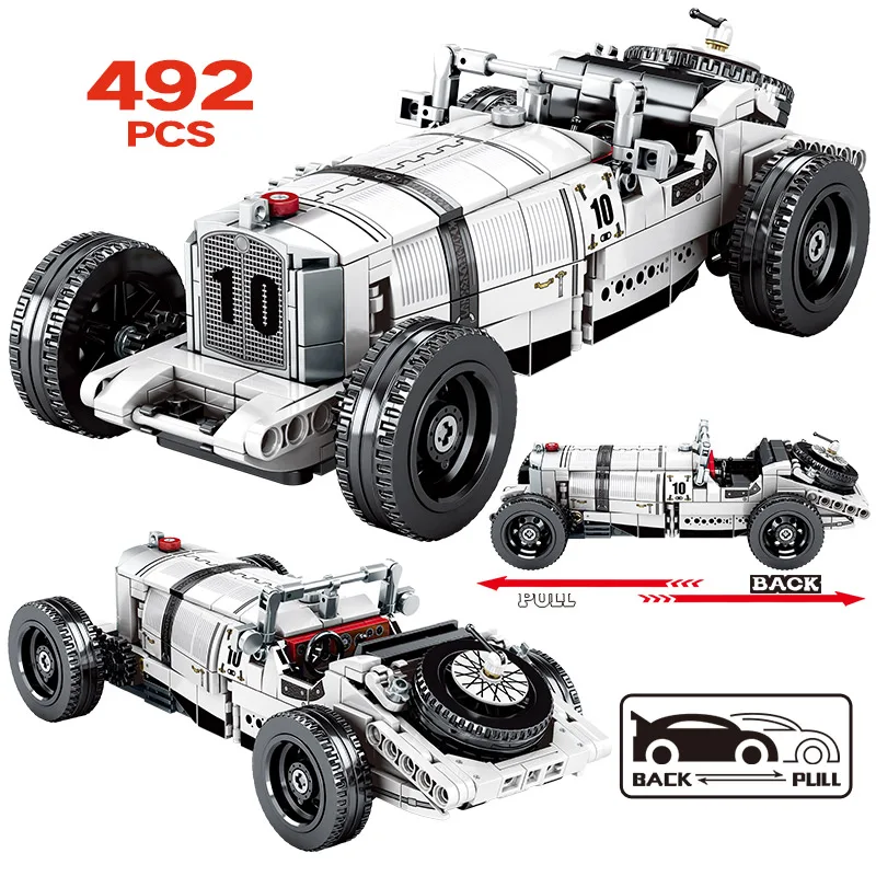 Городской механический конструктор классический автомобиль MOC гоночный