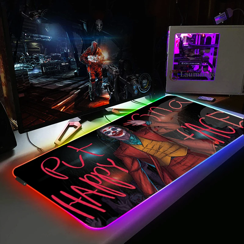 Большой игровой коврик для мыши Joker с RGB-подсветкой | Компьютеры и офис