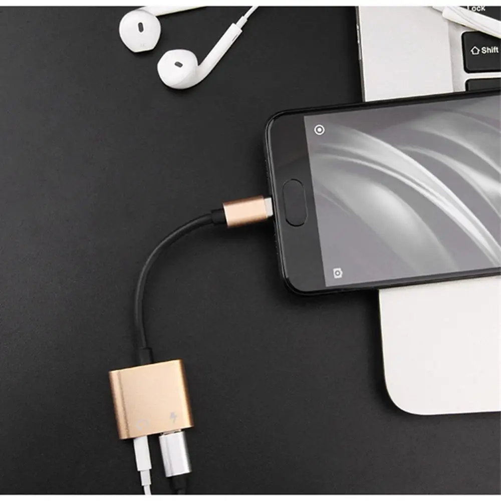 2 в 1 многофункциональный разъем типа C до 3 5 мм AUX аудио наушники USB адаптер