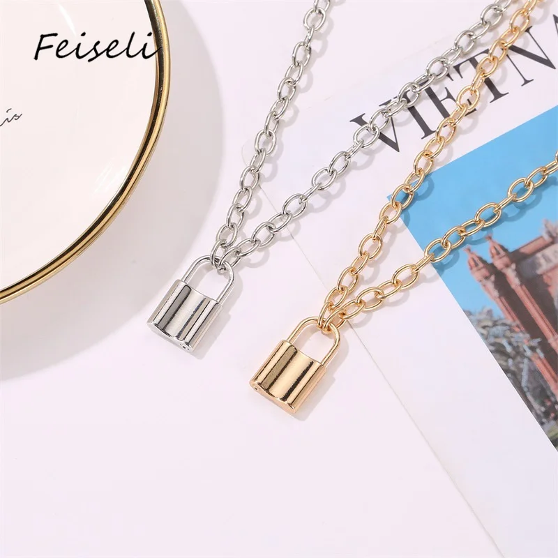 Feiseli креативная Серебряная Золотая Короткая подвеска &quotзамок&quot для женщин
