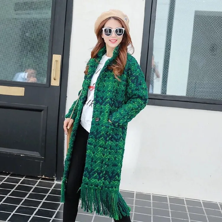 JaneYU 2020 New Arrival Green Chequered Wool Fabric Knitted Woolen Blends For Autumn And Winter Garments DIY Colth | Дом и сад