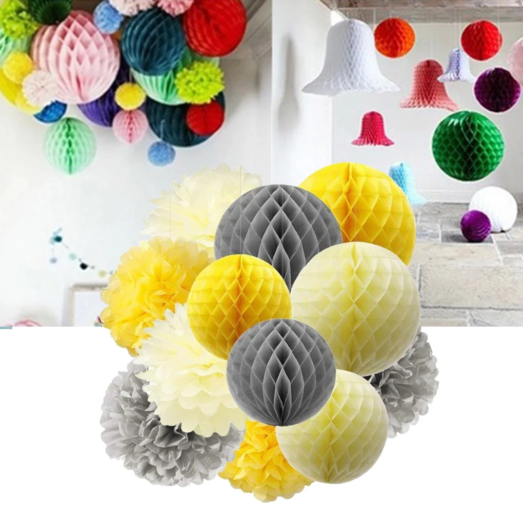 Набор бумажных фонарей 12 шт. вечерние свадебные декоративные сотовые в форме