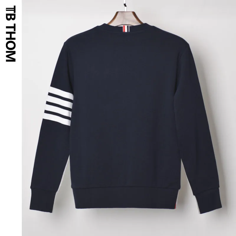 

men's TB THOM contrast color o-neck sweatshirts autumn casual sweatshirts men cotton fashion patchwork sport sweatshirts male