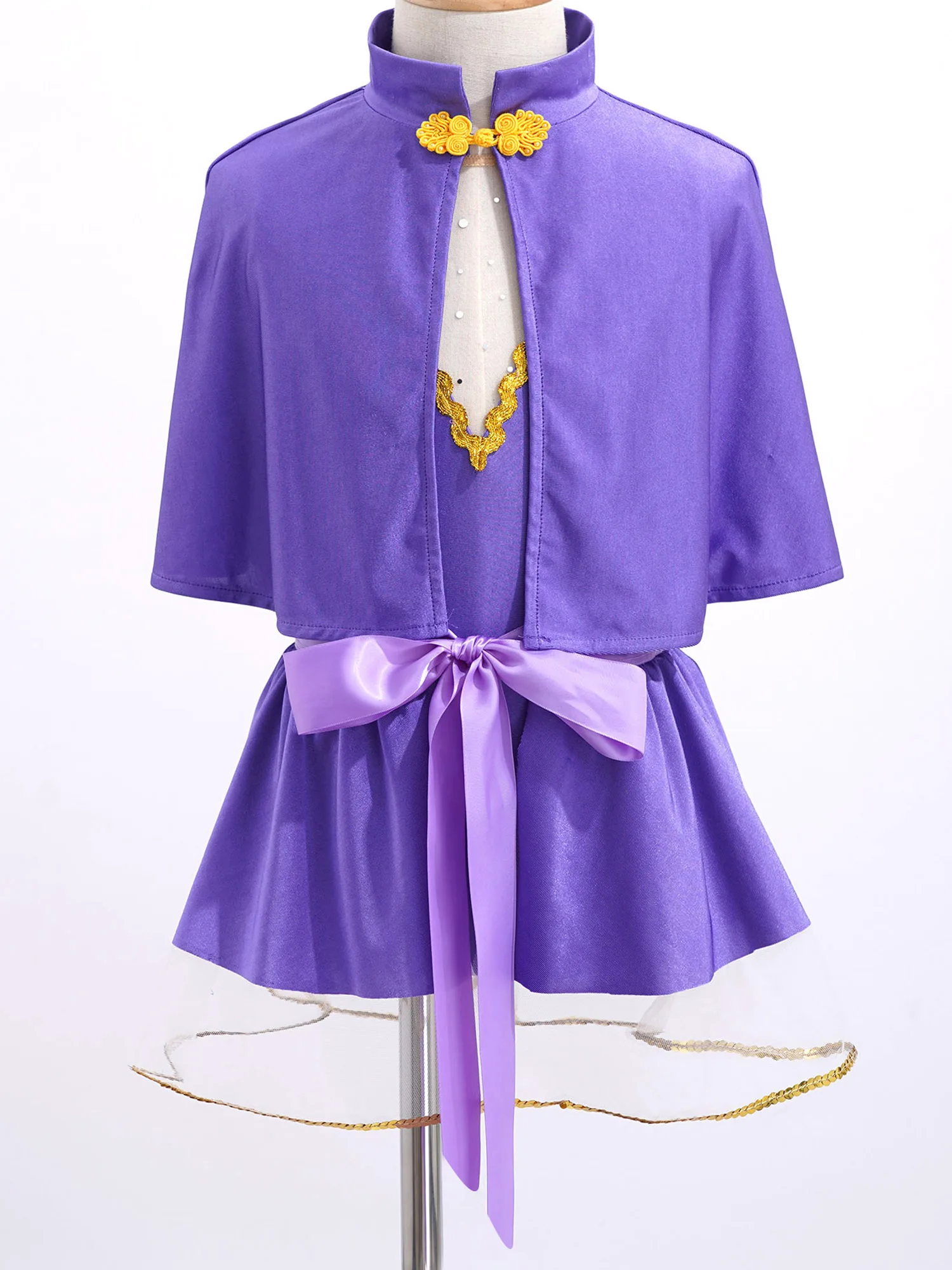 Conjunto de ropa de circo para ni&ntilde;as peque&ntilde;as, disfraz de Cosplay de Halloween, uniforme de exposici&oacute;n puesta en escena, color morado-1