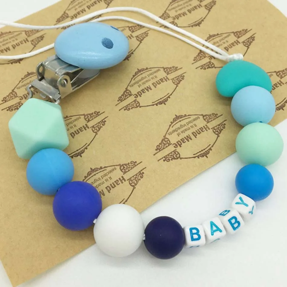 24 стиля персонализированное имя пустышка зажимы цепь зажим силиконовый