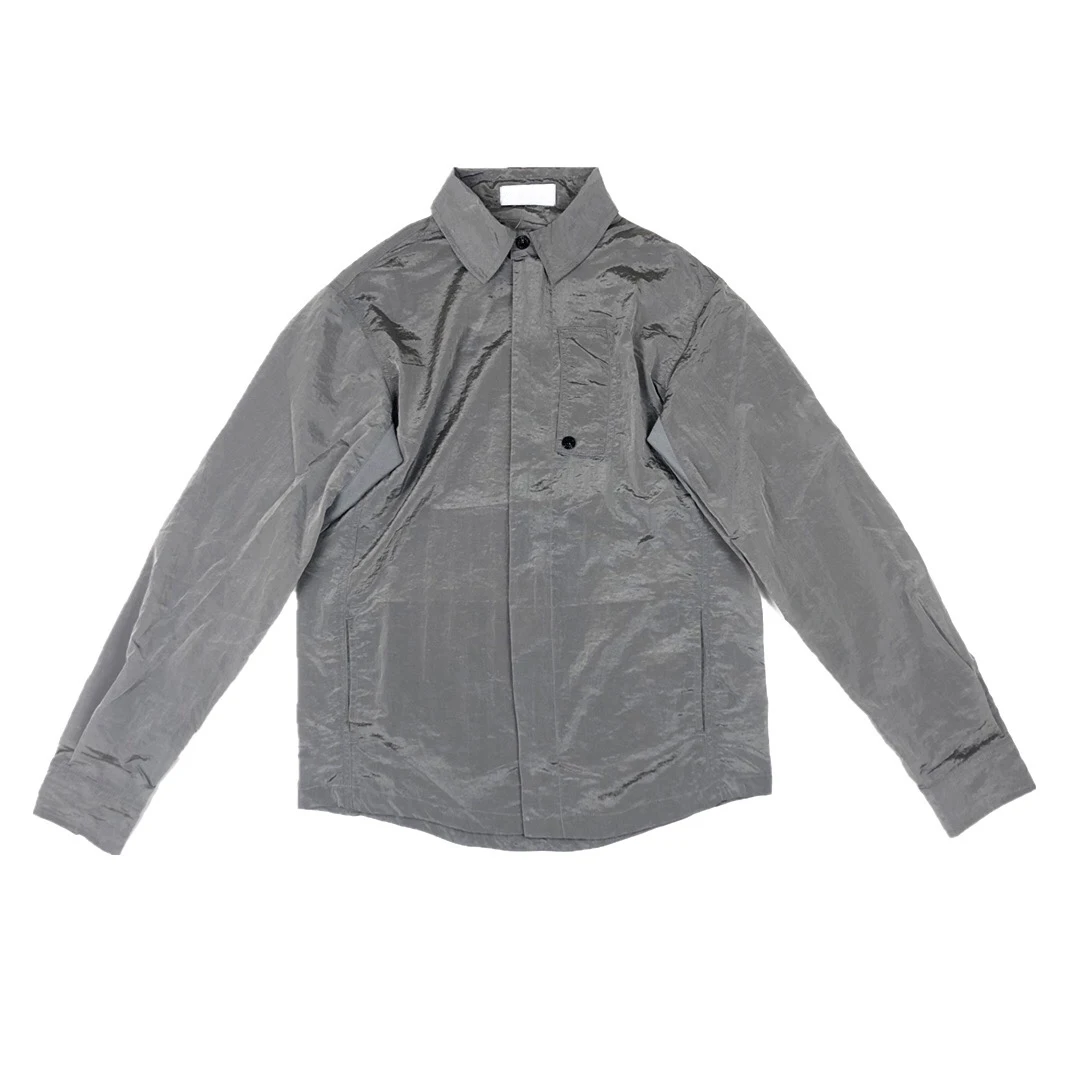 

21ss Summer Men's Tooling Style Jacket Boy Metallic Nylon Lightweight Shirt
